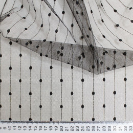 Сетчатая черная жаккардовая ткань