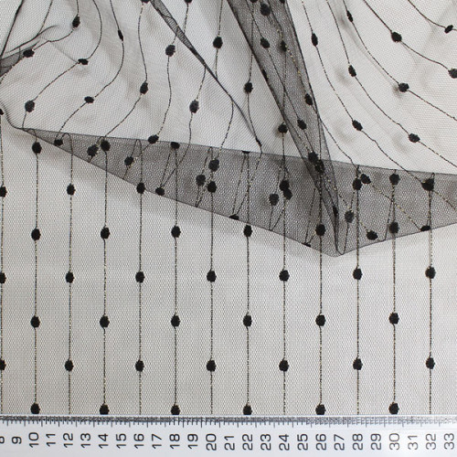 Сетчатая черная жаккардовая ткань