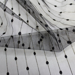 Сетчатая черная жаккардовая ткань