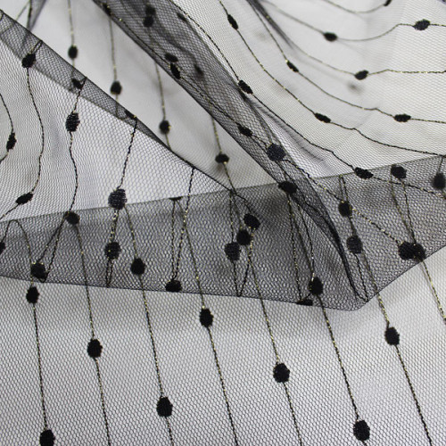 Сетчатая черная жаккардовая ткань