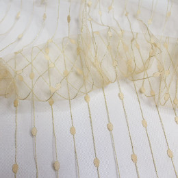 Сетчатая ткань бежевого цвета в полоску