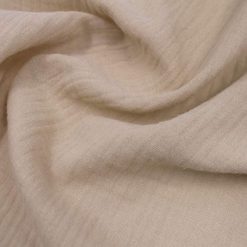 Ткань муслин светло-бежевая, отрез 2 метра
