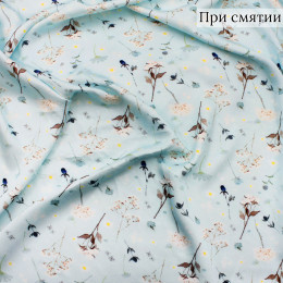 Ткань вискоза сатин небесного цвета, отрез 1,8 метра