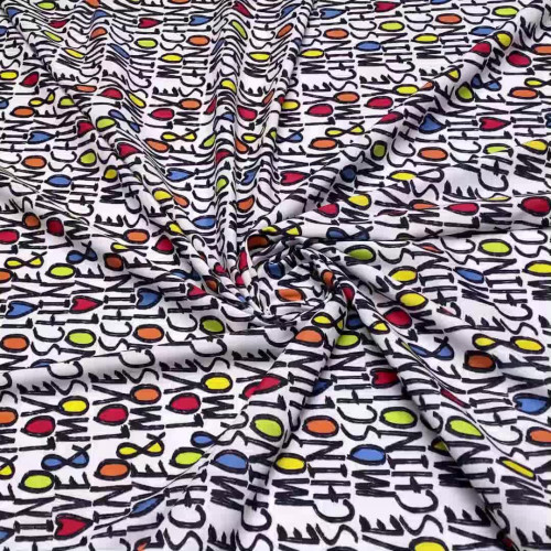 Батист с бело-черным принтом